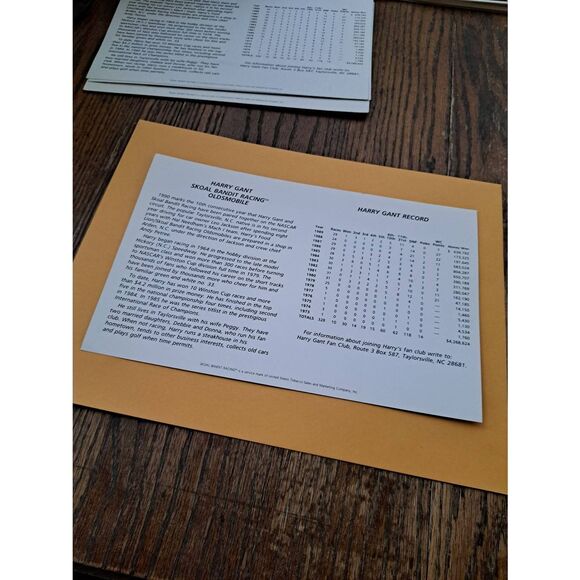 1990 Harry Gant Skull Bandit #33 Sam Bass Art NASCAR Driver Card 11x7 Food Lion - Picture 2 of 2